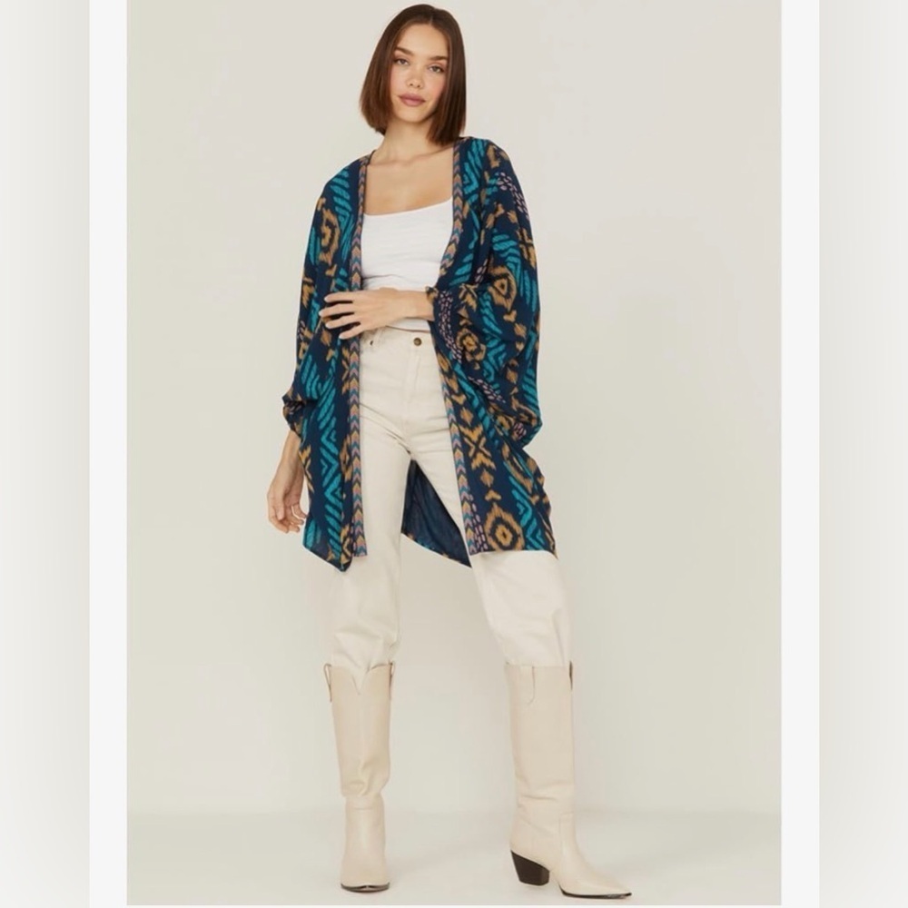 Ariat Ella Kimono Open 3/4 Sleeve Western/Aztec Pattern Size L/XL